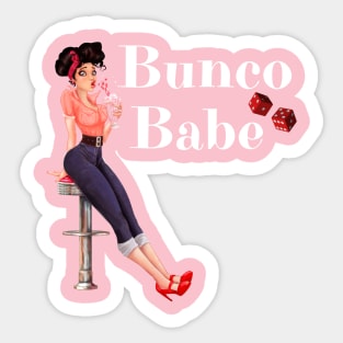 Bunco Babe Pin Up Retro Dice Night Sticker